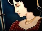 Plaque (2) - 1900 Jugendstil - « Profil van jonge vrouw » -