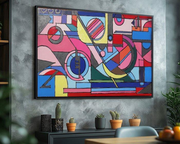 Ksavera - Cubism A1410 - abstract painting on XXL canvas, Antiek en Kunst, Kunst | Schilderijen | Modern