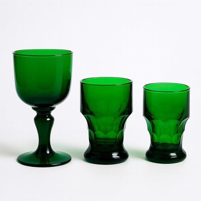 Drinkservies (18) - Glas - smaragdgroen, Antiek en Kunst, Antiek | Meubels | Tafels