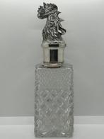 Karaf - Fles drank - .800 zilver, Kristal, Antiquités & Art, Antiquités | Argent & Or