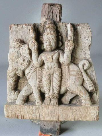 Panneau sculpté de char - Bois - Inde - 19ème- debut 20ème