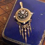 Hanger - 18 karaat Geel goud - Diamant - Speld, emaille ca.