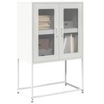 vidaXL Hoge kast 68x39x107 cm staal wit, Huis en Inrichting, Kasten | Dressoirs, Verzenden, Nieuw