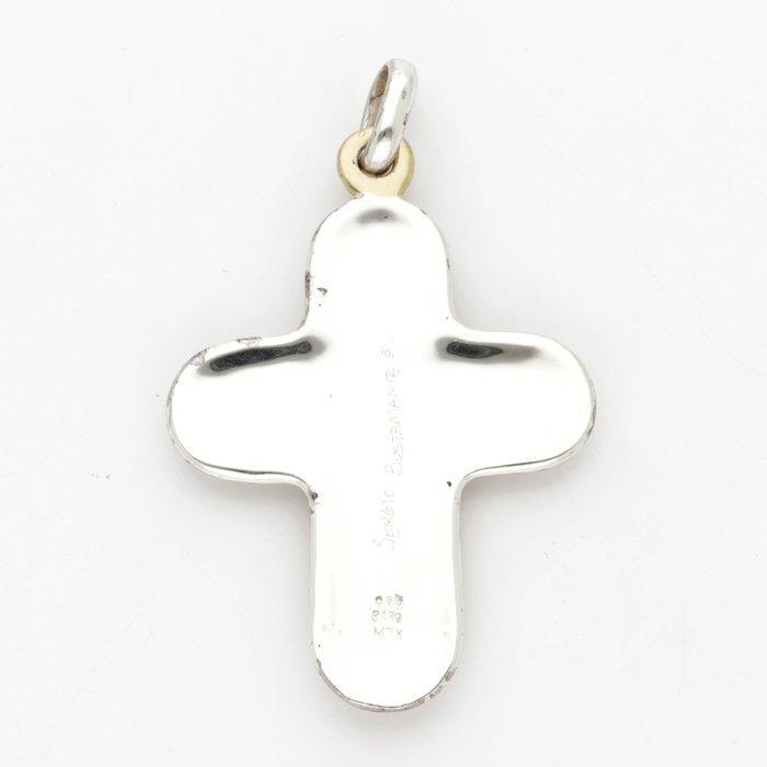 Zonder Minimumprijs - Hanger Zilver - Kruis - Lapis lazuli, Antiek en Kunst, Antiek | Zilver en Goud