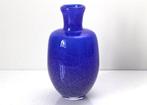 Vaas - Glas - blauw met witte spikkels, Antiek en Kunst