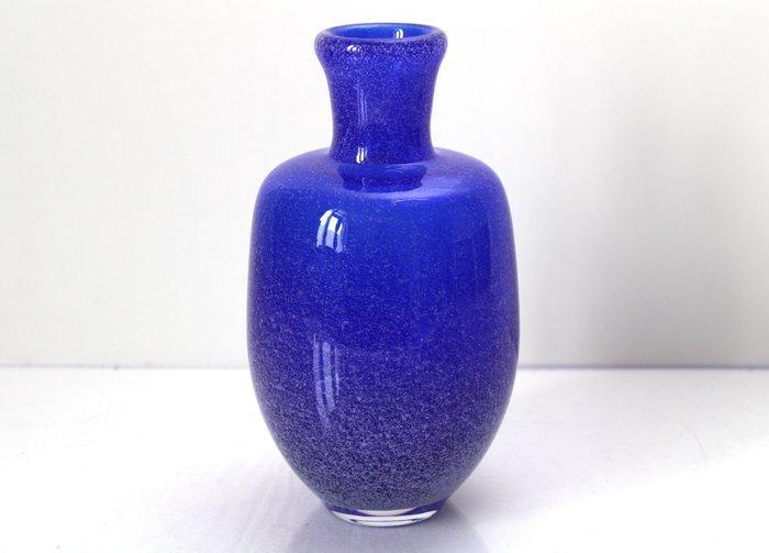 Vaas - Glas - blauw met witte spikkels, Antiek en Kunst, Curiosa en Brocante