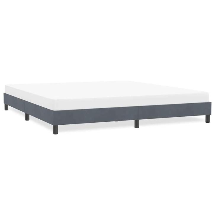 vidaXL Bedframe zonder matras 180x210 cm fluweel donkergrijs, Huis en Inrichting, Slaapkamer | Bedden, Nieuw, Verzenden