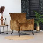 PAK JE KANS! Luxury velvet fauteuil cognac/bruin