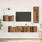 vidaXL Tv-meubelset 4 pcs Oud hout 30.5 x 30 x 90 cm Bewerkt, Huis en Inrichting, Kasten |Televisiemeubels, Verzenden, Nieuw