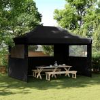 vidaXL Partytent inklapbaar pop-up met 3 zijwanden zwart, Verzenden, Nieuw