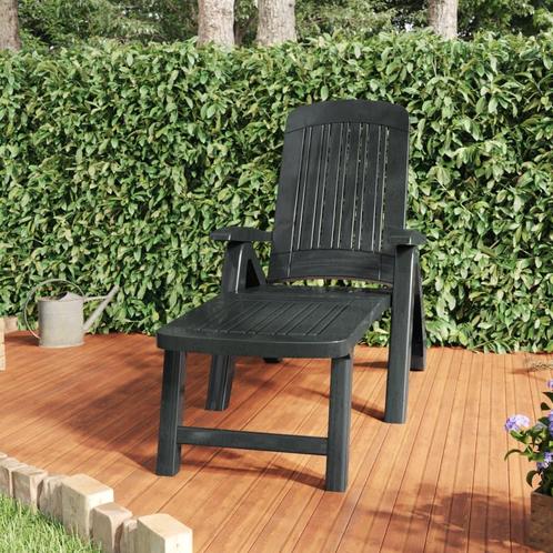 vidaXL Chaise longue pliable polypropylène vert, Jardin & Terrasse, Chaises longues, Neuf, Envoi