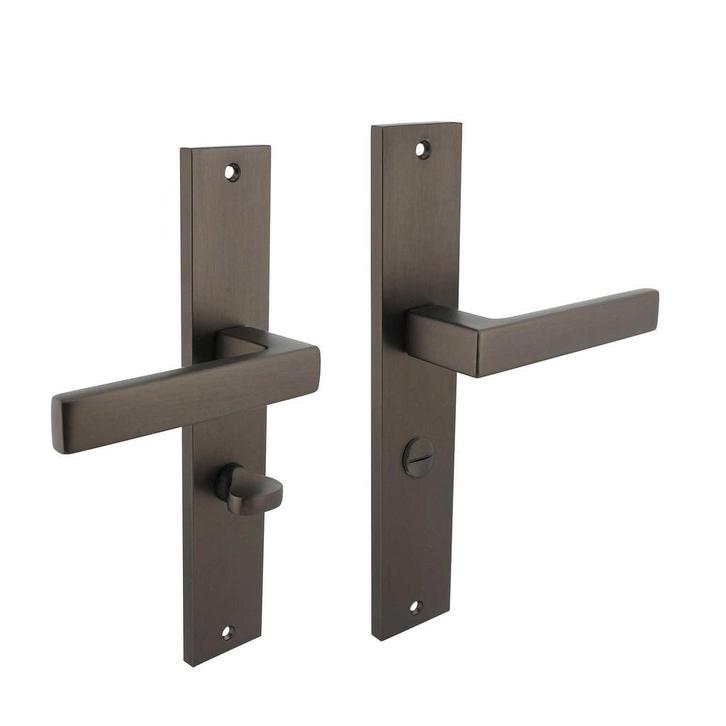 Deurklink Hera op rechthoekig schild WC slot 63/8mm antra..., Doe-het-zelf en Bouw, Hang- en Sluitwerk, Klink of Kruk, Nieuw, Overige materialen