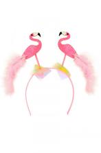 Haarband Flamingos Diadeem Licht Roze Veertjes Tiki Hawaii, Ophalen of Verzenden