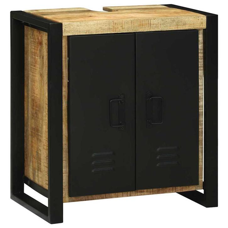 vidaXL Spoelbak Kast Bruin 55 x 35 x 60 cm Massief mangohout, Huis en Inrichting, Tafels | Kaptafels, Nieuw, Verzenden