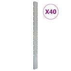 vidaXL Poteaux de clôture 40 pcs argenté 280 cm acier, Verzenden