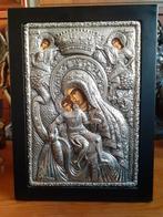 Icoon - Moeder Gods - Hout, Zilver - 20 x 26 cm