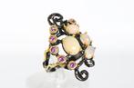 925 zilver zwart rhodinerend - opaal - amethist - Ring