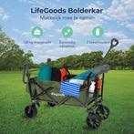 2dekans | LifeGoods Bolderkar - Opvouwbaar - Tot 120KG - 90L, Caravans en Kamperen, Ophalen of Verzenden, Nieuw