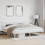 vidaXL Bedframe met hoofdbord metaal wit 200x200 cm, Huis en Inrichting, Slaapkamer | Bedden, Verzenden, Nieuw
