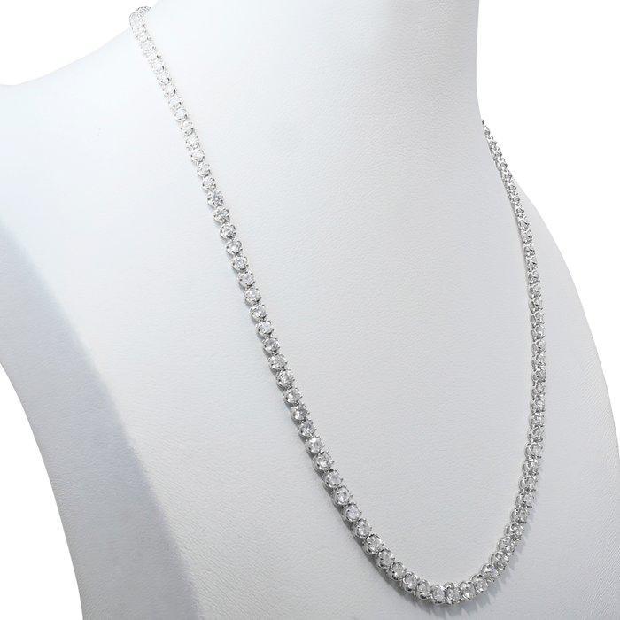 Halsketting - 18 karaat Witgoud - 7.30ct. tw. Diamant, Handtassen en Accessoires, Kettingen