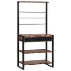 vidaXL Keukenrek Veelkleurig en Zwart 80 x 40 x 160 cm, Verzenden, Nieuw