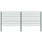vidaXL Schuttingpaneel met palen ijzer 349x120 cm groen, Tuin en Terras, Verzenden, Nieuw