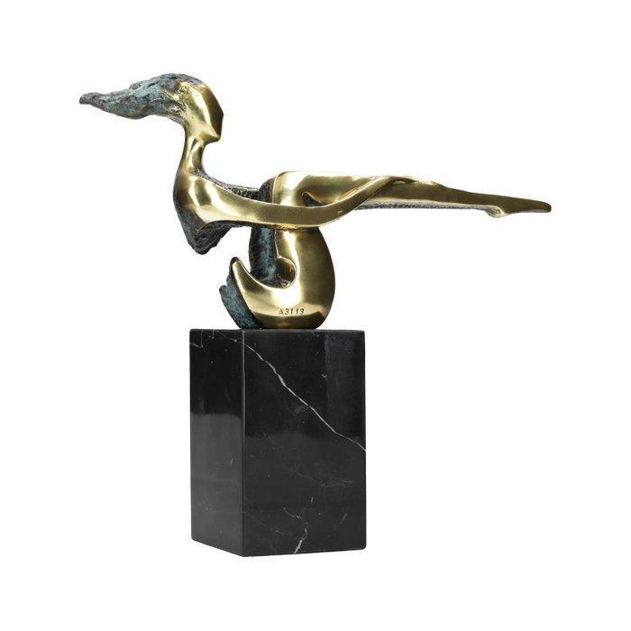 Beeldje - Elegant lady - Brons, Marmer, Antiek en Kunst, Curiosa en Brocante