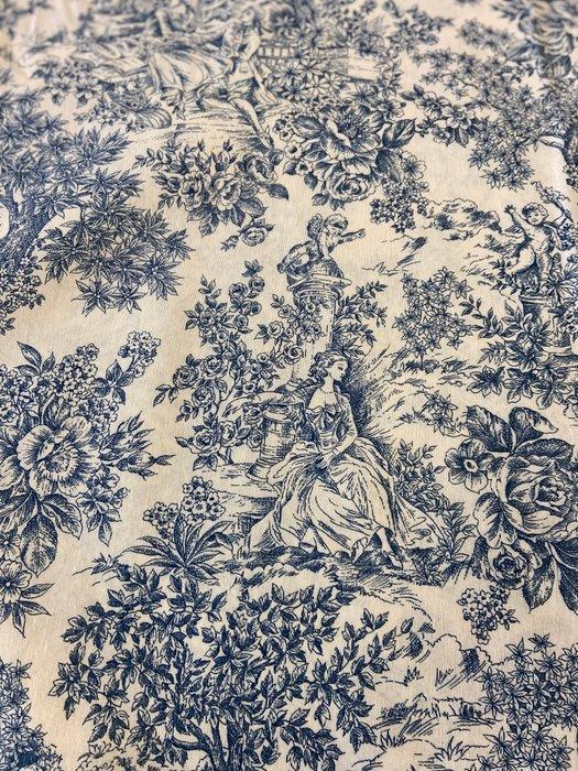 Prestigieus en exclusief toile de Jouy stof in dubbele, Antiek en Kunst, Antiek | Tapijten, Tafelkleden en Textiel