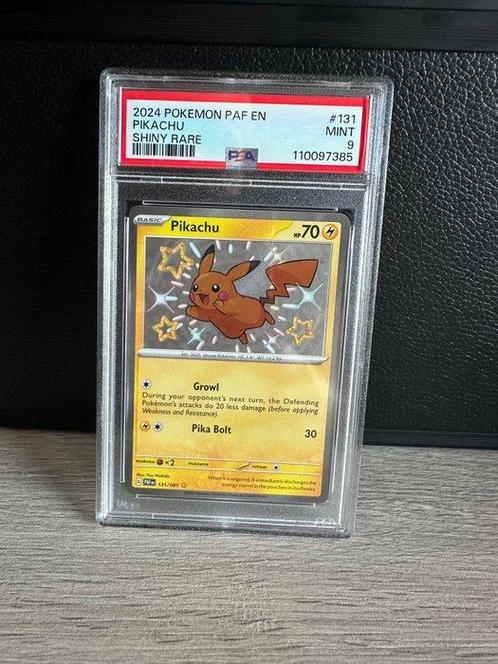 Pokémon - 1 Graded card - Pikachu 131 Shiny Rare Paldean, Hobby en Vrije tijd, Verzamelkaartspellen | Pokémon