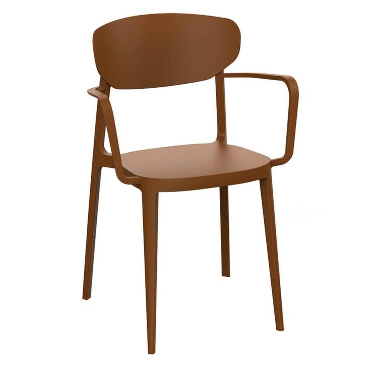 Stoel | LUGANO | Kunststof | Brown | In-/Outdoor |, Zakelijke goederen, Horeca | Keukenapparatuur, Nieuw in verpakking, Verzenden