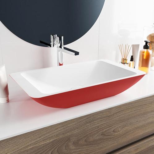 MONDIAZ TOPI Waskom solid surface 60cm kleur Fire / Talc, Doe-het-zelf en Bouw, Sanitair, Overige typen, Nieuw, Ophalen of Verzenden