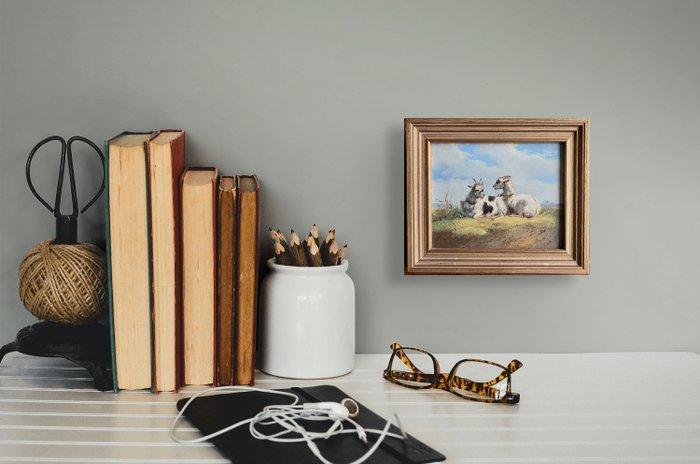 Albertus Verhoesen (1806-1881) - Twee geiten, Antiek en Kunst, Kunst | Schilderijen | Klassiek