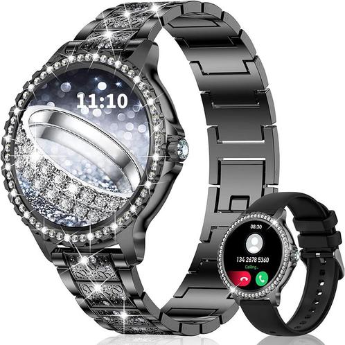 Fitonyo - smartwatch - zwart diamand - hartslag, Handtassen en Accessoires, Smartwatches, Verzenden