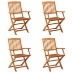 vidaXL Tuinstoelen 4 st inklapbaar massief eucalyptushout, Tuin en Terras, Tuinstoelen, Verzenden, Nieuw