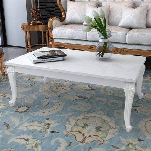 vidaXL Salontafel 115x65x42 cm hoogglans wit, Huis en Inrichting, Tafels | Salontafels, Nieuw, Verzenden