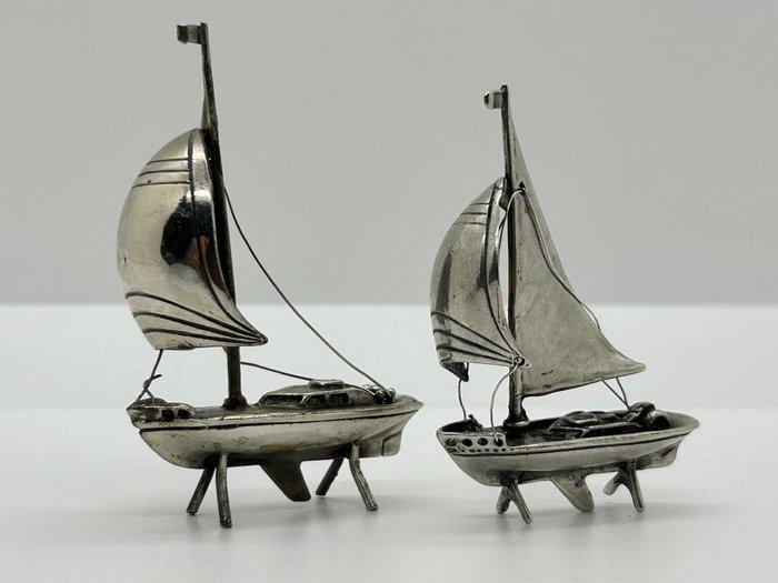 Manifattura italiana - Miniatuur beeldje - Barca a vela (2), Antiek en Kunst, Antiek | Zilver en Goud