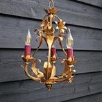 Lustre - Acier - Lustre en tôle à cage dorée