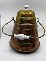 Pot - doofpot met deksel en handvat - Koper, Messing,, Antiek en Kunst