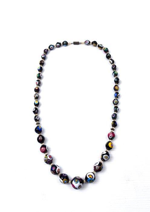 Murano Millefiori glas - metaal - Halsketting, Antiek en Kunst, Kunst | Designobjecten