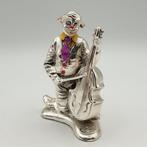 Pagliaccio musicista rivestito in argento 925 e smalti -, Antiquités & Art