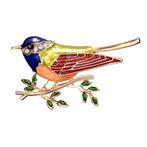 Fako Bijoux® - Broche - Vogel - Vogel Op Tak - 45x26mm -, Handtassen en Accessoires, Broches, Verzenden, Nieuw