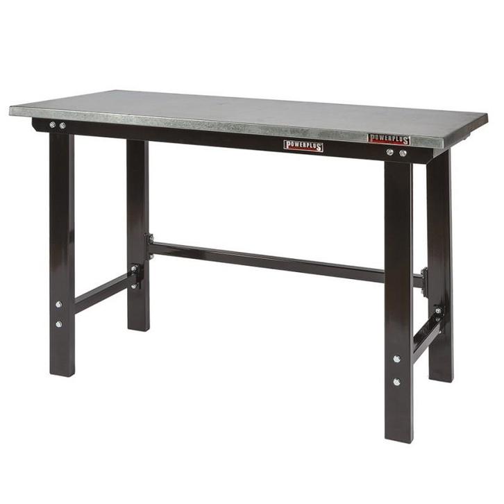 Werkbank zwart 150 cm met zinken werkblad - open model, Doe-het-zelf en Bouw, Werkbanken, Ophalen of Verzenden