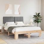 vidaXL Bedframe met Gevoerde Hoofdbord Lichtgrijs 140 x 200, Huis en Inrichting, Slaapkamer | Bedden, Verzenden, Nieuw