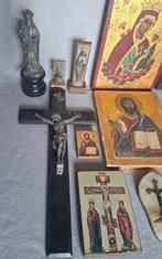 Verzameling van 18 religieuze objecten (18) - Glas, Hout,, Antiek en Kunst