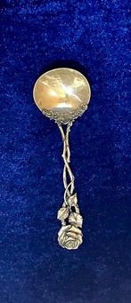 Lepel - .800 zilver - Suikerlepel rozenmotief, Antiek en Kunst