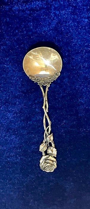 Lepel - .800 zilver - Suikerlepel rozenmotief, Antiek en Kunst, Antiek | Zilver en Goud