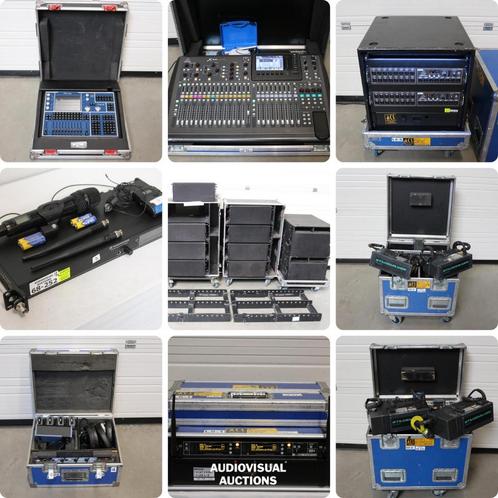 Licht, Geluid, Video en Rigging Veiling Sluit op Ma 19/05, Audio, Tv en Foto, Luidsprekerboxen, Gebruikt, Ophalen