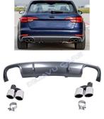 S4 Look Diffuser + Uitlaat sierstukken voor Audi A4 B9, Ophalen of Verzenden