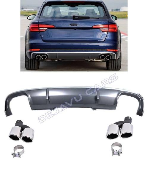 S4 Look Diffuser + Uitlaat sierstukken voor Audi A4 B9, Auto diversen, Tuning en Styling, Ophalen of Verzenden