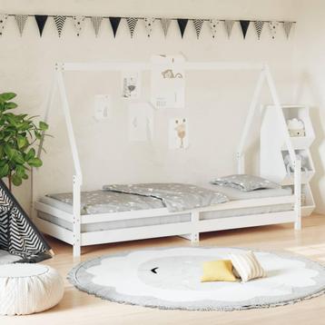 vidaXL Kinderbedframe 80x200 cm massief grenenhout wit, Kinderen en Baby's, Kinderkamer | Bedden, Verzenden, Nieuw